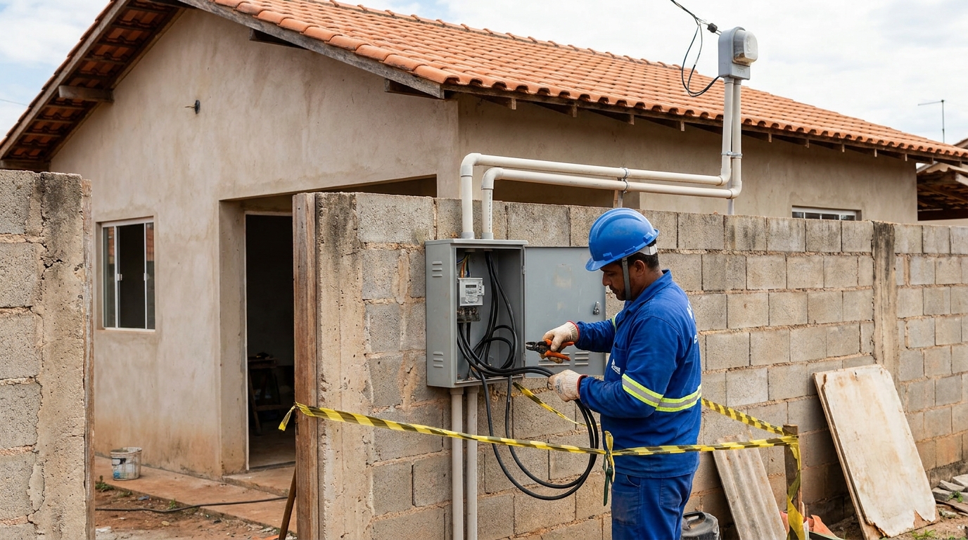 Eletricista instalando padrao de energia em Contagem‑MG