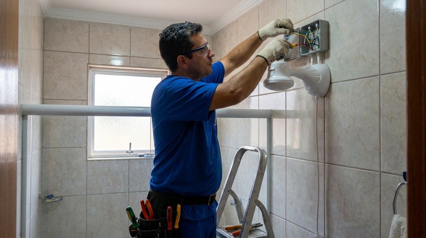 Instalacao de chuveiro eletrico profissional em Contagem‑MG