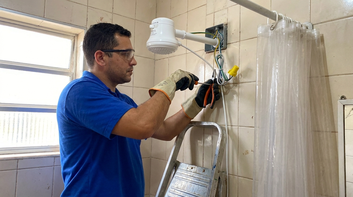 Instalacao de chuveiro eletrico residencial em Contagem‑MG