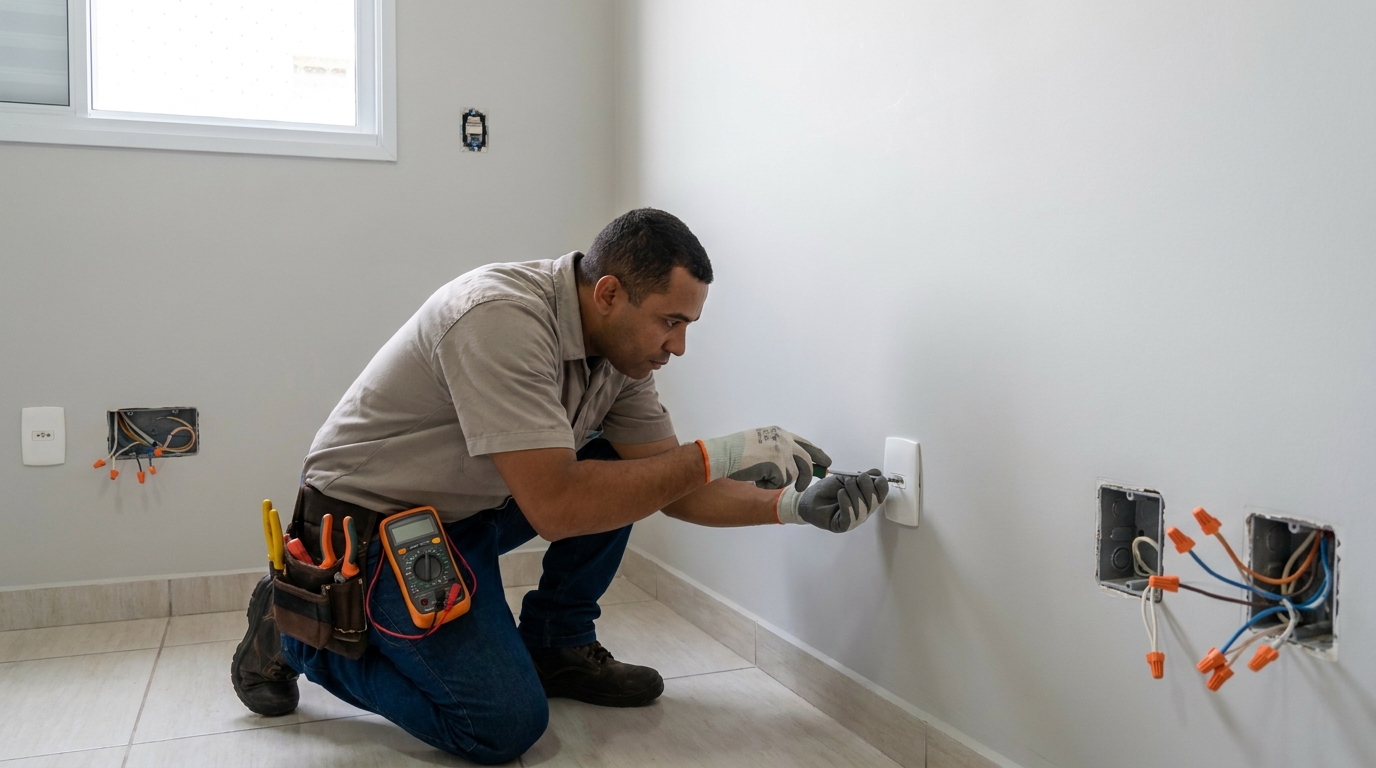 Instalacao de tomada e interruptor em Contagem‑MG