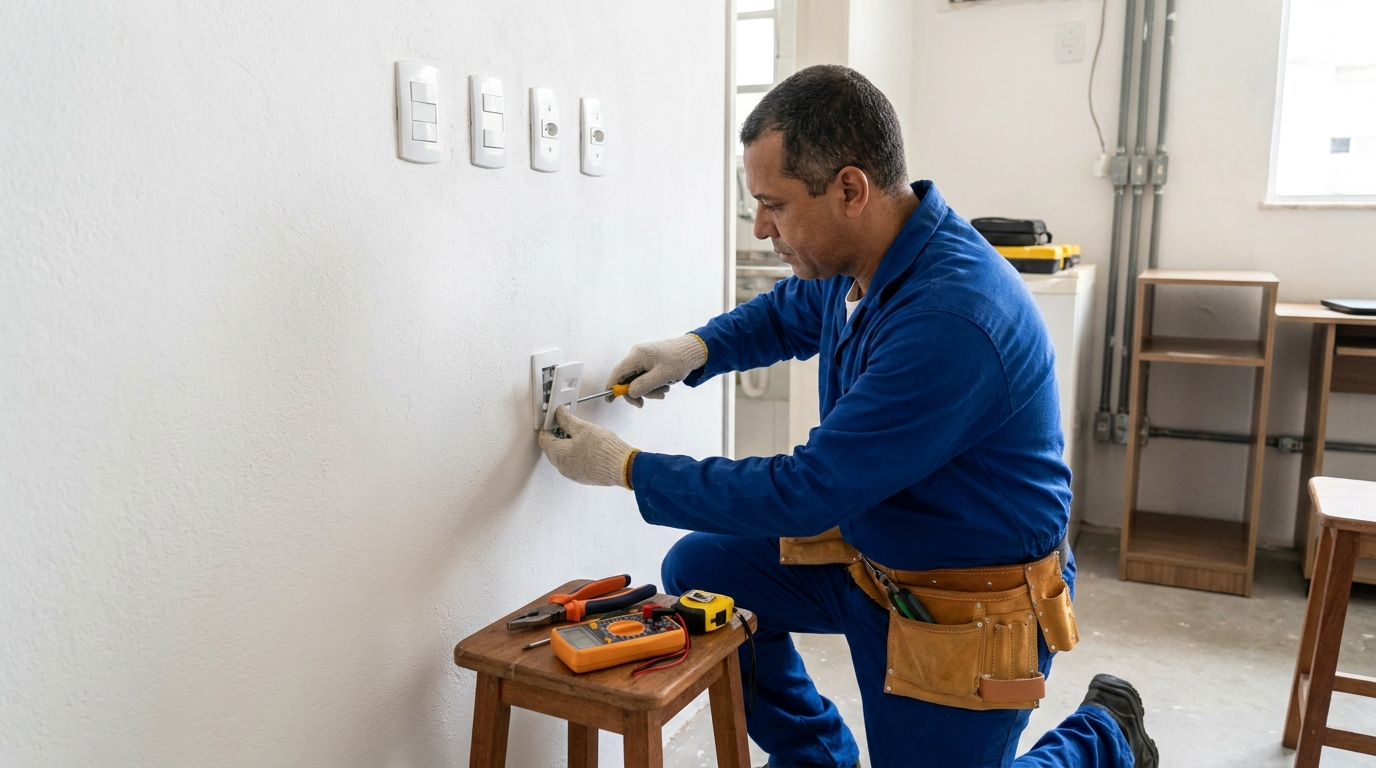 Instalacao de tomada e interruptor profissional em Contagem‑MG