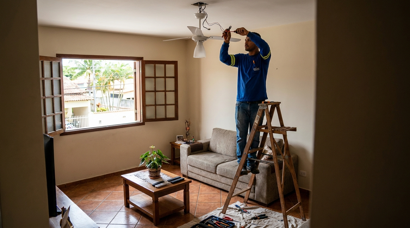 Instalacao de ventilador de teto profissional em Contagem‑MG
