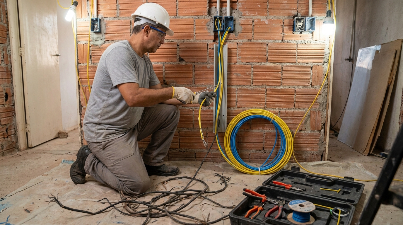 Troca de fiacao eletrica residencial em Contagem‑MG